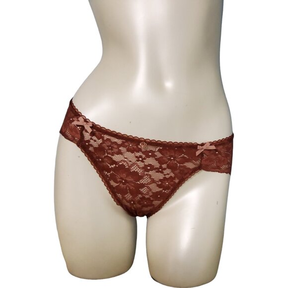 Victoria’s Secret Lace Hiphugger Panty Womens Size Small Brown Body By Victoria - Picture 5 of 7